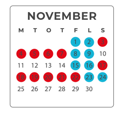 Huggtabell November