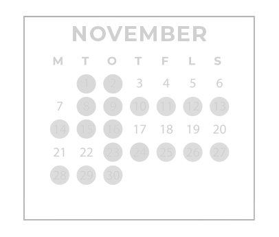 Huggtabell November