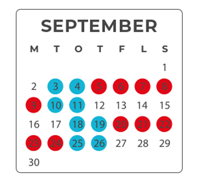 Huggtabell September