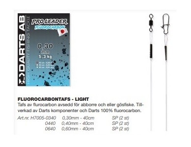 Darts Fluorocarbontafs 40cm Light 2-pack 