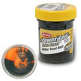 Powerbait Glitter Trout Bait 50g Black Orange