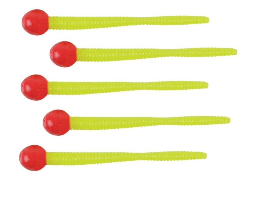 Powerbait floating micetails Fluo Red/Chartreuse