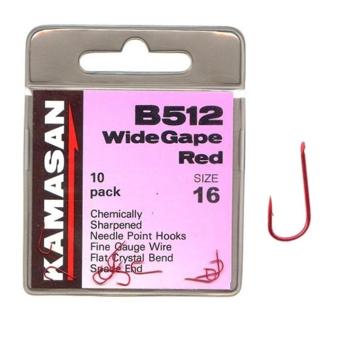 Kamasan B512 Wide Gape Red "spade end"